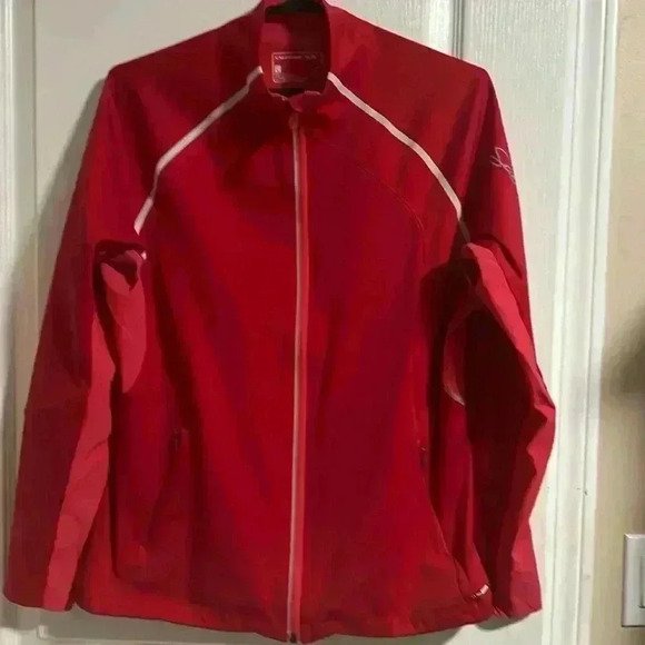 Salomon Medium Weight Pink Clima Wind Athletic Running Jacket  Size Large - Picture 1 of 8